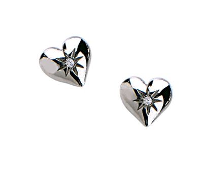 Silver 'Giselle' Heart Earrings                                                                                                 