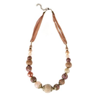 Light pink graduated mixed bead necklace