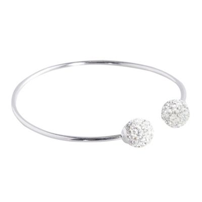 Silver diamante ball bangle