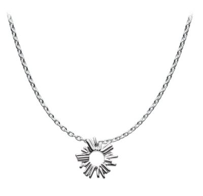 Silver radiating necklace