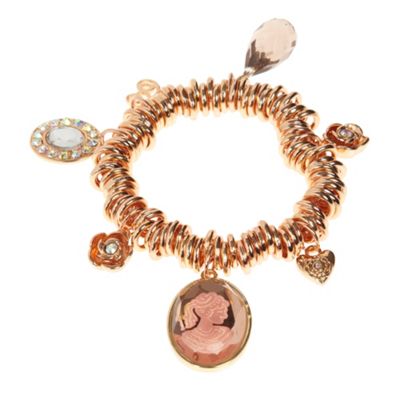 Light gold stretch charm bracelet