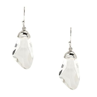 Sterling silver faceted stone drop earrings