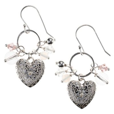Van Peterson 925 Sterling silver heart charm earrings