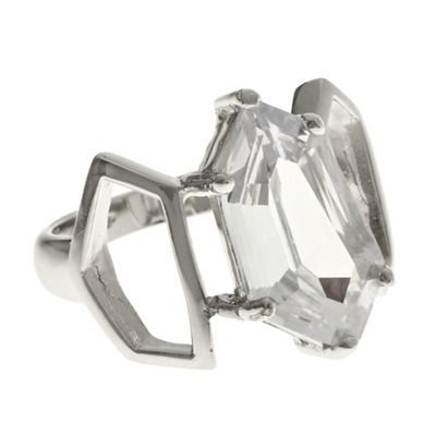 J by Jasper Conran Small sterling silver stone cutout ring