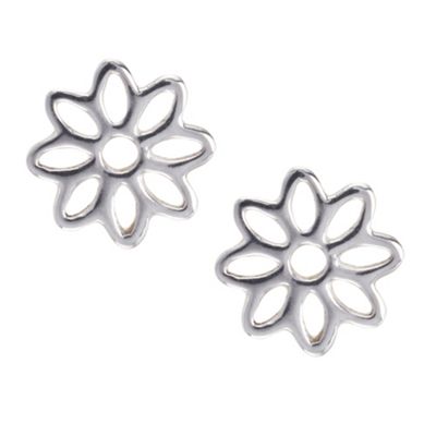Sterling silver cut-out flower stud earring                                                                                     