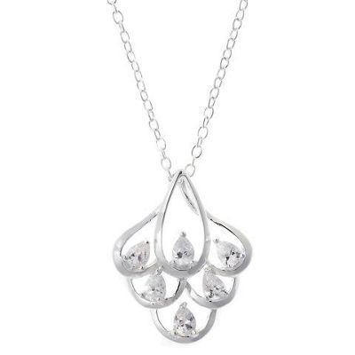 Sterling silver peacock fantail crystal pendant                                                                                 