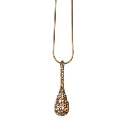 Gold Stone Drop Pendant Necklace                                                                                                
