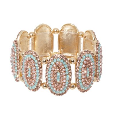 Gold Pave Oval Stretch Bracelet                                                                                                 