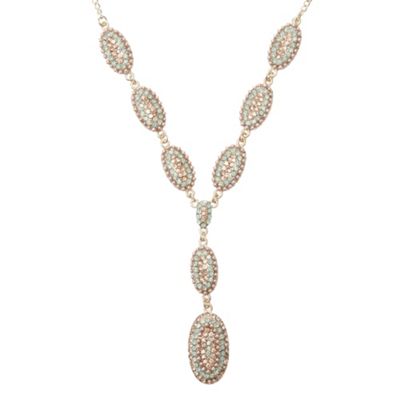 Gold Pave Oval Necklace                                                                                                         