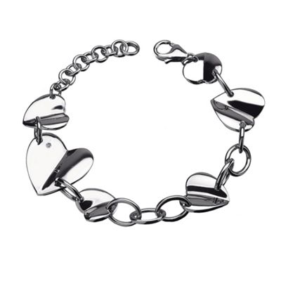 Sterling silver Echo heart link bracelet