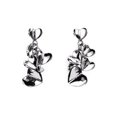 Hot Diamonds Sterling silver Echo heart cluster earrings