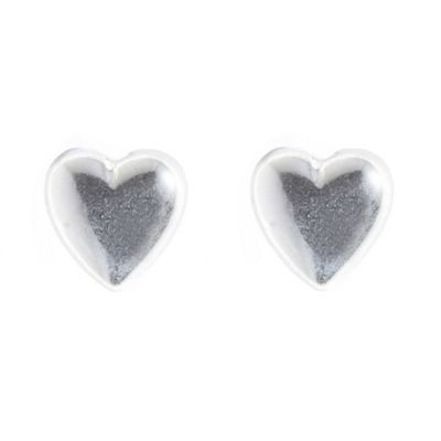 Silver Heart Stud Earrings                                                                                                      