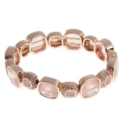 Light pink crystal stretch bracelet