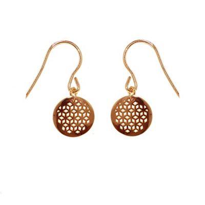 Gold Honeycomb Hook Earrings                                                                                                    