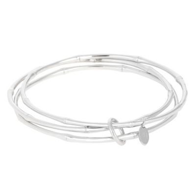Sterling silver triple bamboo bangle