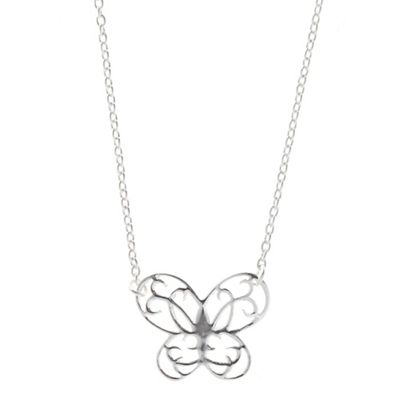 Sterling silver butterfly pendant necklace