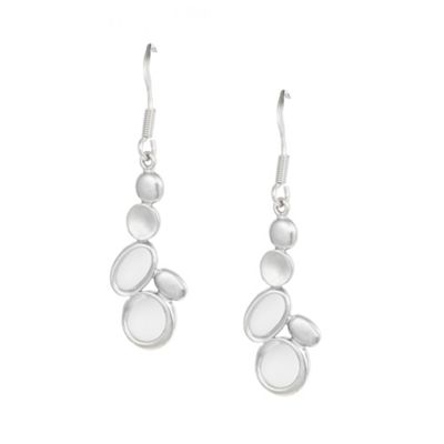 Sterling silver oval pendant earrings