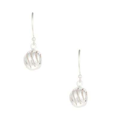 Sterling silver caged ball earrings