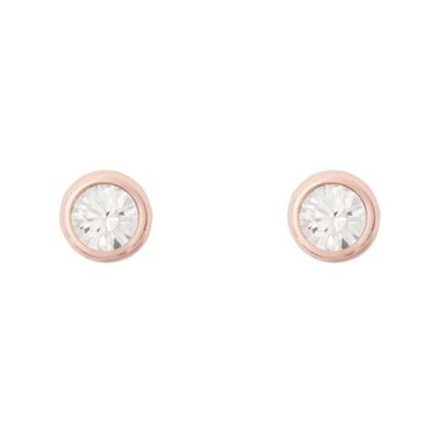 Rose Faceted Crystal Stud Earrings                                                                                              