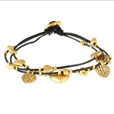 Gold heart charm cord bracelet                                                                                                  