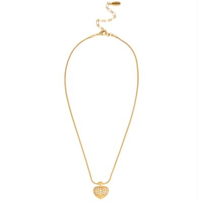 Gold paved stone heart necklace                                                                                                 