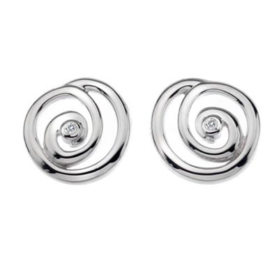 Silver Spiral Stud Earrings                                                                                                     