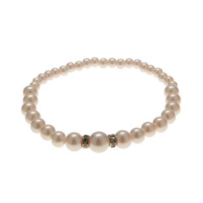Light Pink Graduating Pearl Stretch Bracelet                                                                                    