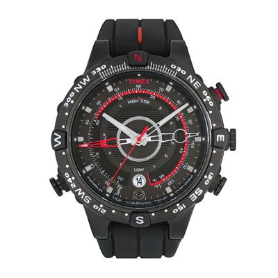 Timex Black round dial silicone strap watch