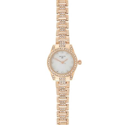 ... Ladies rose gold pave diamante bracelet watch- at Debenhams