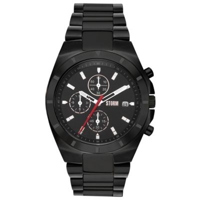 Storm Black round chronograph dial stainless steel