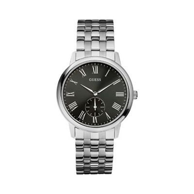 Silver round roman numeral bracelet strap watch