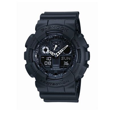 Casio Black round face digi-analogue watch