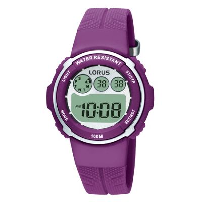 Womens purple round dial silver bezel watch from Debenhams
