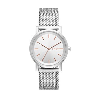 Womens silver mirror dial watch