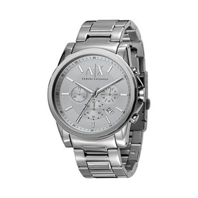 Armani Exchange - Men's silver round dial multi function watch