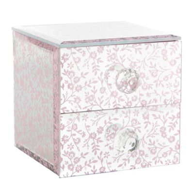 Pink ditsy print jewellery box