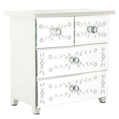 Cream and silver four drawer jewellery box