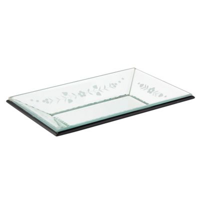 Floral etched jewellery tray