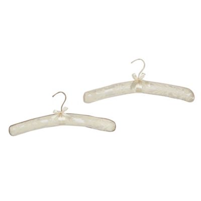 Pack of two cream padded hangers