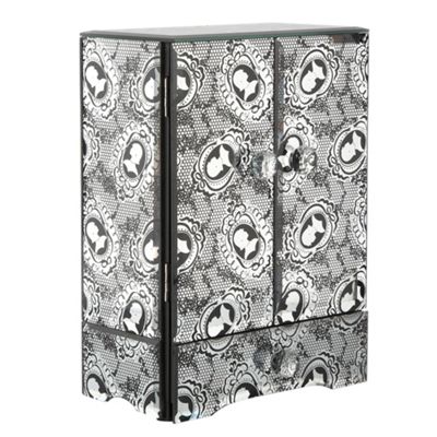 Silver miniature mirrored wardrobe