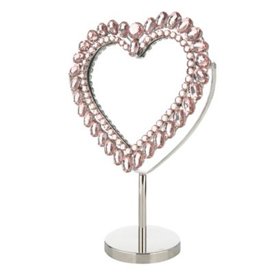 Pale pink large heart mirror