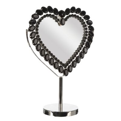 Black large heart mirror