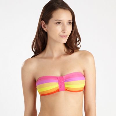 Multi coloured bandeau bikini top