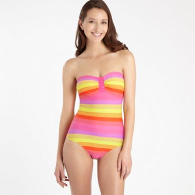 Multi coloured bandeau swimsuit