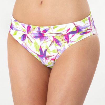 Green tropical flower fold over bikini bottoms Thumbnail Image
