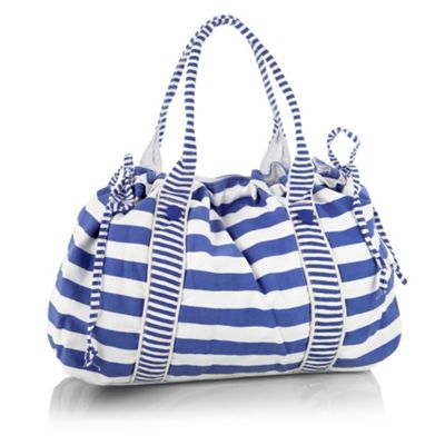 Striped Beach Bags on Royal Blue Striped Beach Bag By Beach Collection