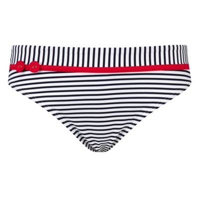 Navy Striped Bandeau Bikini Bottoms                                                                                             