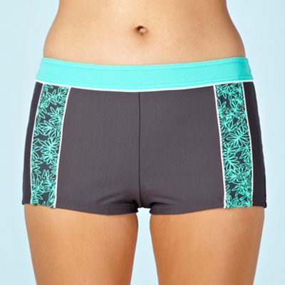 Grey Printed Panelled Shorts                                                                                                    