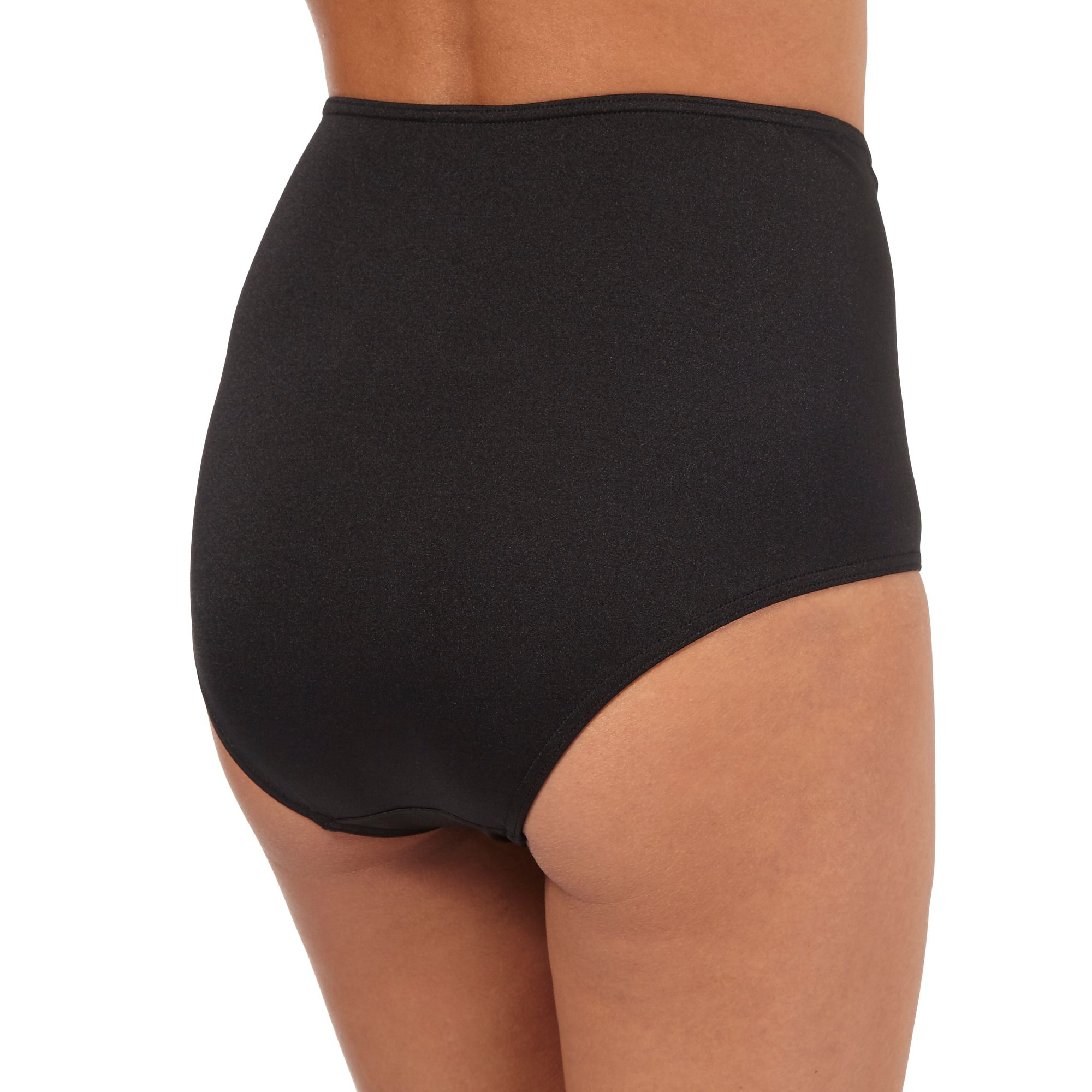 Beach Collection Womens Black High Waisted Tummy Control Bikini Bottoms 10