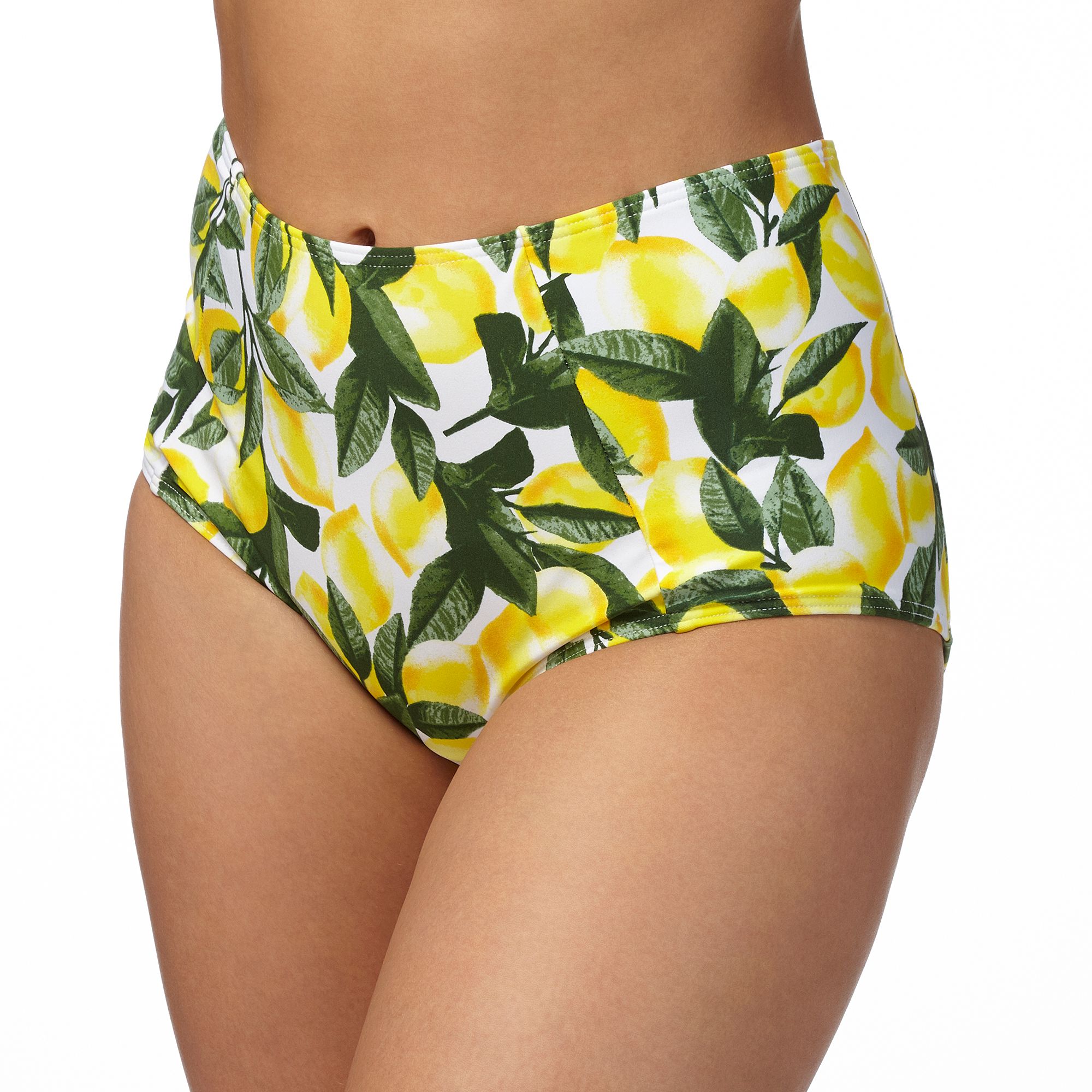 Dd+ Womens Yellow Lemon Print High Waisted Bikini Bottoms eBay